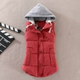 thumbnail image 2 of CILENON Womens Jackets Dressy Casual Women Vest Female Warm Sleeveless Jacket Cotton Solid Hooded Vest for Outerwear (Wine Red,M), 2 of 6
