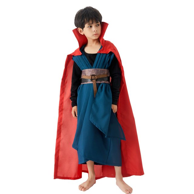 Disfraz de Cosplay de película de Anime, Disfraces de Halloween de Doctor Strange para niños, mono de superhéroe, capa roja, vestido de fiesta de disfracesjuegos completosMETRO Deng Xun unisex