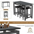 thumbnail image 5 of Counter Height Table Set of 5, Breakfast Bar Table and Stool Set, Minimalist Dining Table with Backless Stools, Wood Top Pub Table & Chair Set for Kitchen Apartment Bistro - Space Saving, 5 of 9