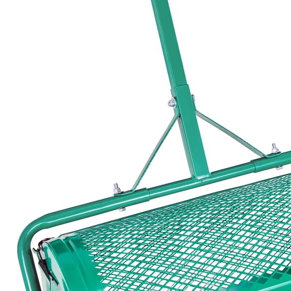 Compost Spreader, 24 in Wide Peat Moss Spreader with Push/Tow Handle, 4 Heights Adjustable, Powder-Coated Steel Garden Peat Moss Roller, Heavy Duty Grass Seed Spreaders for Planting Seeding