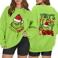 thumbnail image 2 of Long Sleeve Funny Cute Xmas Crewneck Pullover Women Christmas Sweat Shirt 7-Green M 1, 2 of 5