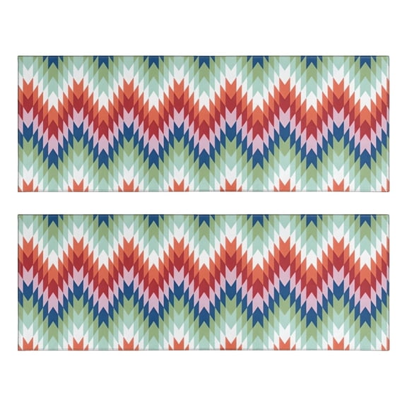 Kitchen Rugs Sets Of 2,Colorful Geometric Chevron Pattern Anti Fatigue Kitchen Mat Rugs Non Slip Washable,Decorative Kitchen Floor Mats for Kitchen,Sink,Laundry,17"X47"