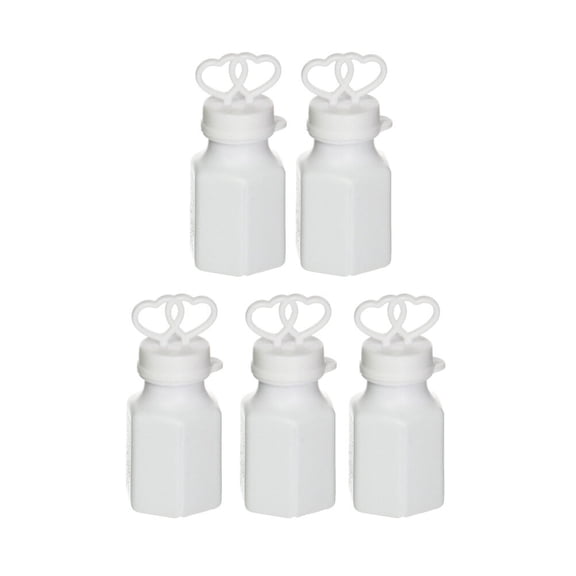 LOLIPPYY 24Pcs Wedding Supply White Plastic Mini Bubble Bottles for Parties and Celebrations