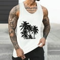thumbnail image 2 of Dagegui Hawaiian Tank Tops for Men Fashion Palm Tree Graphic Sleeveless Workout Tanks Big and Tall Crewneck T-Shirts Casual Beach Tank Top White XL, 2 of 5