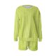 thumbnail image 3 of Puntoco Conjunto De Sudadera Con Pantalón Y top De Cuello Redondo De Manga Larga Informal Con Estampado De Rayas Para Mujer Amarillo M, 3 of 3