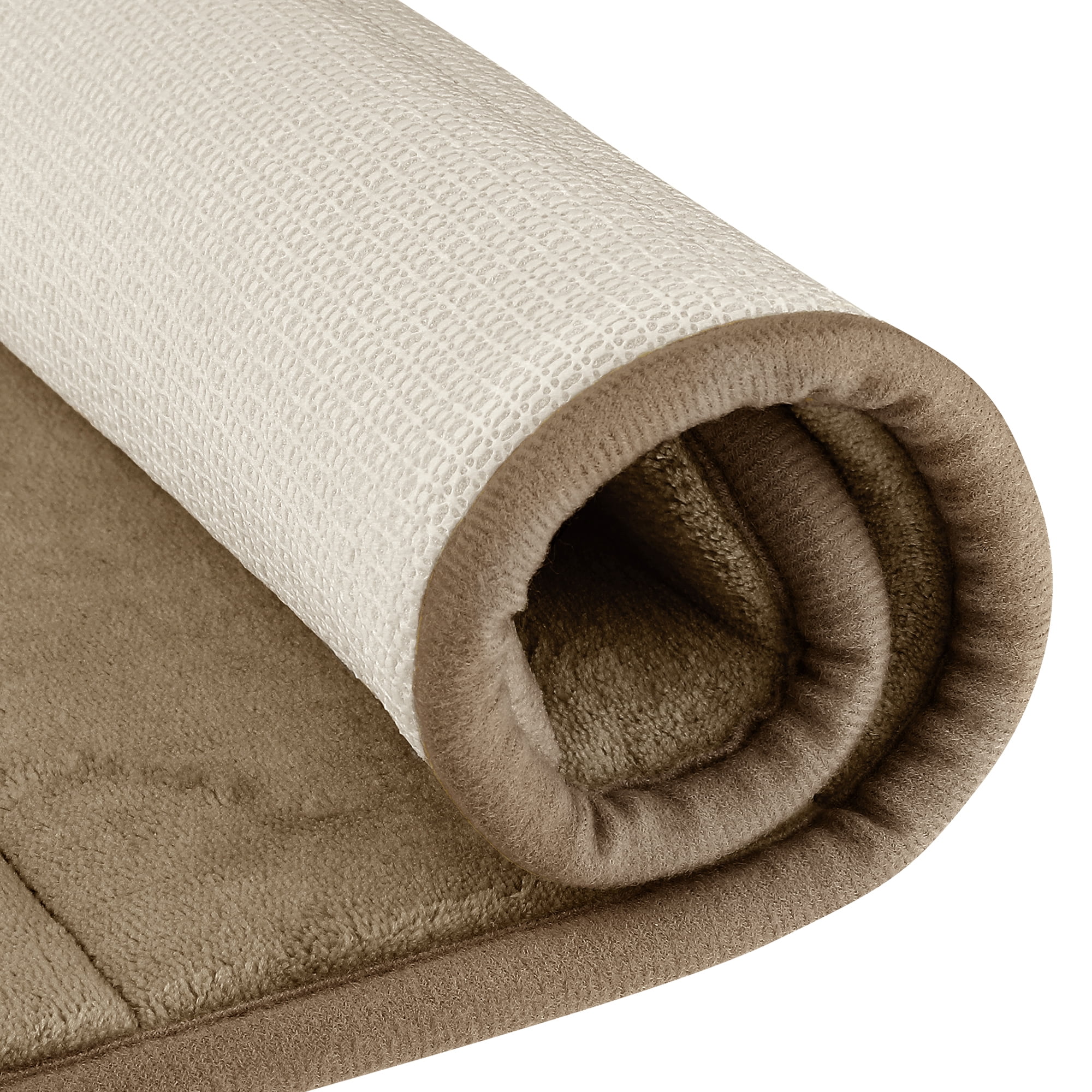 Unique Bargains 2 Pcs Soft Thick Absorbent Quick Dry Bathroom Bath Rugs Non Slip Brown/Green 16" x 24"