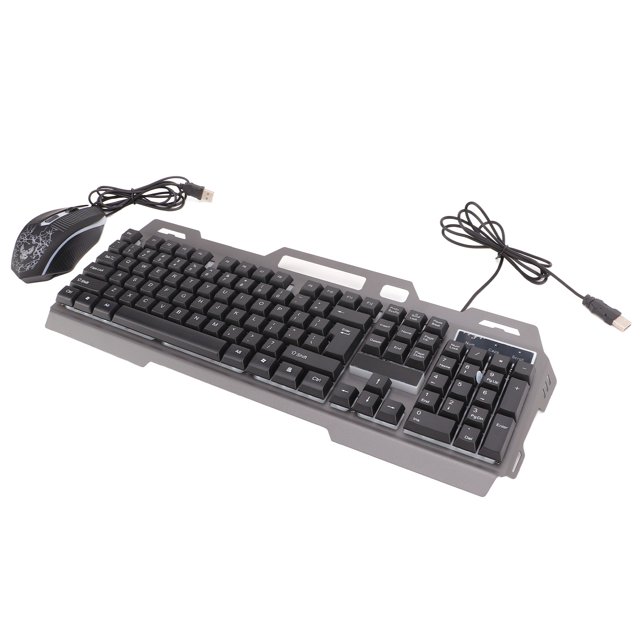 Combo de Teclado y ratón de Juego, Larga Vida de Mecanografía Life Ergonímimicamete Teclado Ratón Reforzado Inferior 104 Teclas Colorida Luz de Luz para Computadora