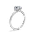 thumbnail image 3 of Diamond-Capitals 2.20 Ct Sparkle Oval Cut Moissanite Halo Engagement Ring for Ladies Solid 18K White Gold Size 4.5, 3 of 8