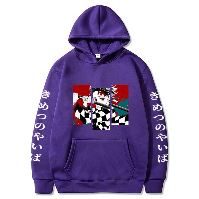 Anime Demon Slayer Japanese Anime Two-Dimensional Peripheral Sweatshirt Anime Peripheral Fashion Casual Hooded Sweatshirt