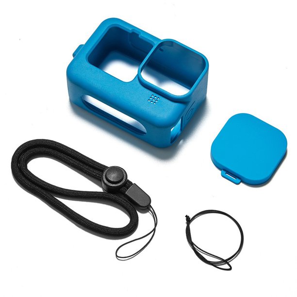 Kit de accesorios Compatible con hero9 Funda protectora de silicona Protector de pantalla de vidrio templado Cubierta de batería para