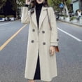 thumbnail image 1 of Wool Overcoat Women Winter Warm Trench Coat Long Casual Outwear, 1 of 4