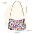 thumbnail image 3 of FORMRS Womens Shoulder Bag with Chain Strap Clutch Purse Cute Tote Handbag, Yellow Colorful Circles, 3 of 7