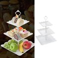 thumbnail image 4 of Layer Cake Stand,White Plastic 3 Tier Plastic Tier Serving Tray Tier Cakecup Stand Performance Driven, 4 of 12