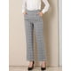 thumbnail image 4 of Pantalones a cuadros casuales para mujer, bolsillos, pierna recta, trabajo, oficina, pantalones gris S, 4 of 6