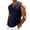 Navy, variant on Ecqkame Mens Tank Tops Knitted Pit Stripe Slim Fit Textured Vest V-Neck Sleeveless Casual Lightweight Breathable Daily Versatile Tops Brown Free Size