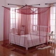 thumbnail image 1 of Burgundy Palace 4-Post Bed Sheer Mosquito Net Panel Canopy, 1 of 2