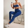 thumbnail image 5 of AEXTO Women's Solid Crop Sports Bra & High Waist Leggings Two-piece Set, Breathable Comfortable Sports Outfits for Gym Workout Running, Ladies Sportswear for All Seasons, 5 of 10