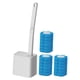 thumbnail image 4 of Juego de 20 cepillos de baño desechables y soporte con construcción de esponja PS, tapa abatible automática y almacenamiento montado en la pared. Incl Blanco, 4 of 9