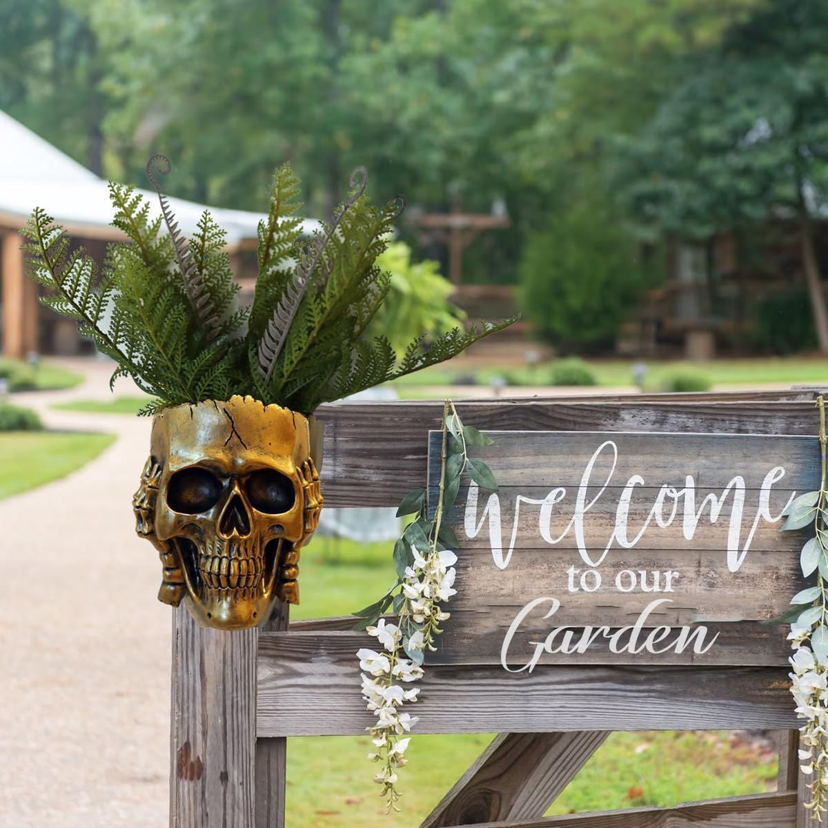 Skull Face Hanging Planter with Drainage Hole for Indoor Outdoor Plants