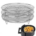 thumbnail image 5 of Xiyztok 3 Pieces Stackable Dehydrator Stainless Steel Round Air Fryer Rack, 5 of 10