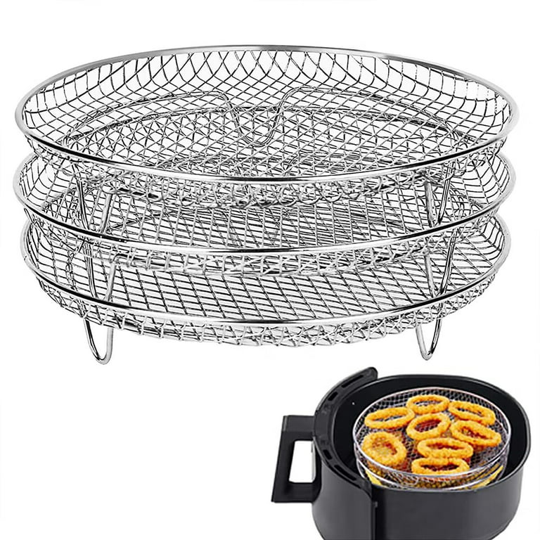 Round Air Fryer Basket Stainless Steel Air Fryer Accessories Air