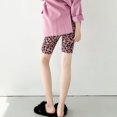 thumbnail image 3 of Women Leopard Print Biker Shorts, High Waist Tummy Control Butt Lift Workout Shorts, 3 of 8