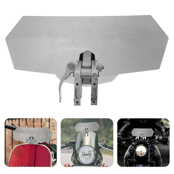 Raindrops Motorcycle Windshield Extension Universal Motorcycle Windscreen Adjustable Airflow Wind Deflector Guard For Motobikes Dirt Bikes Scooter Grey