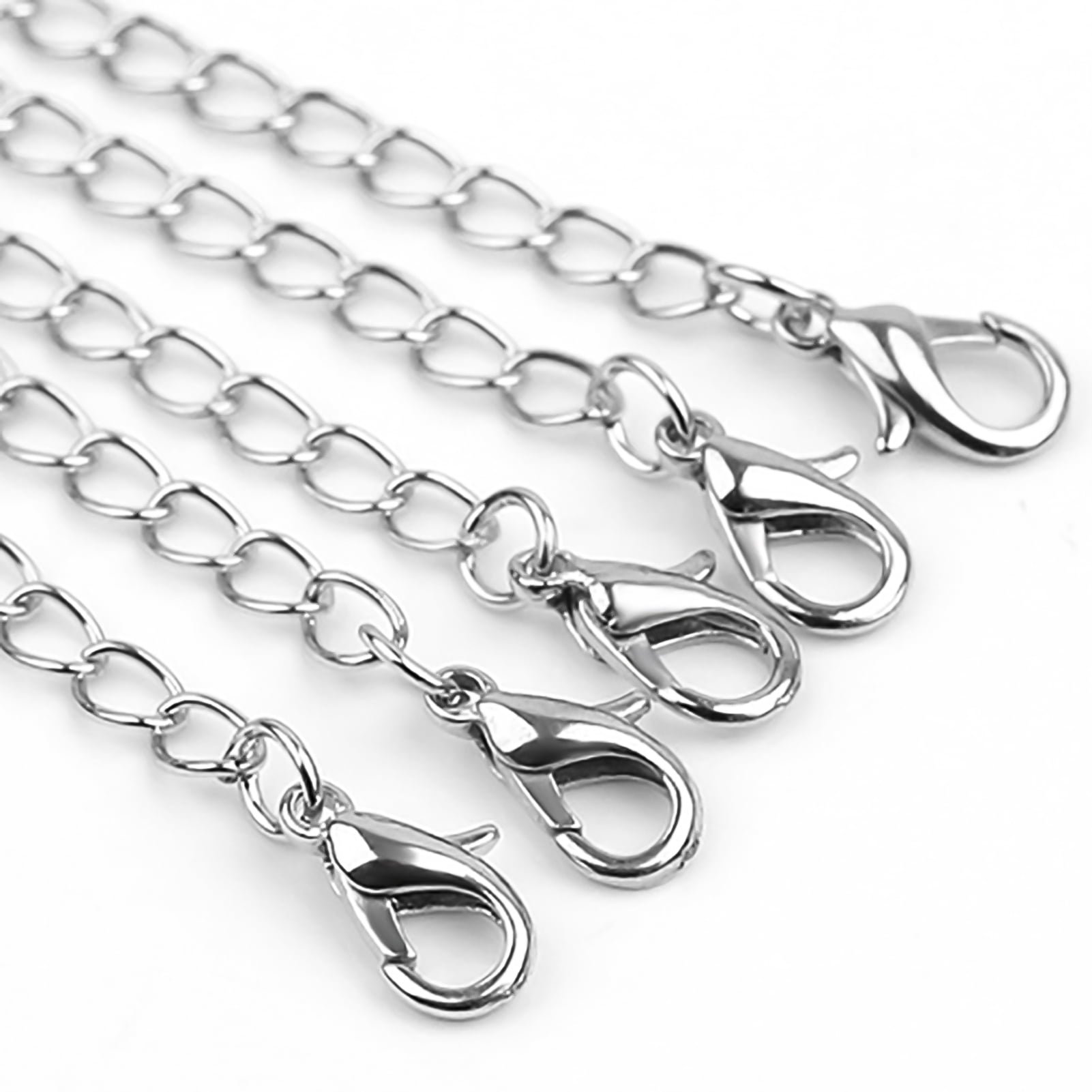 Limei 20Pcs Silver Necklace Extenders Delicate 2 Inches Necklace