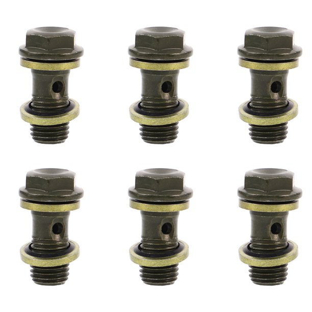 HEALEEP 6Ud Tornillo Con Arandela Selladora Para De Motocicleta Y Atv Compatible Con Diseño M10x125 Dorado