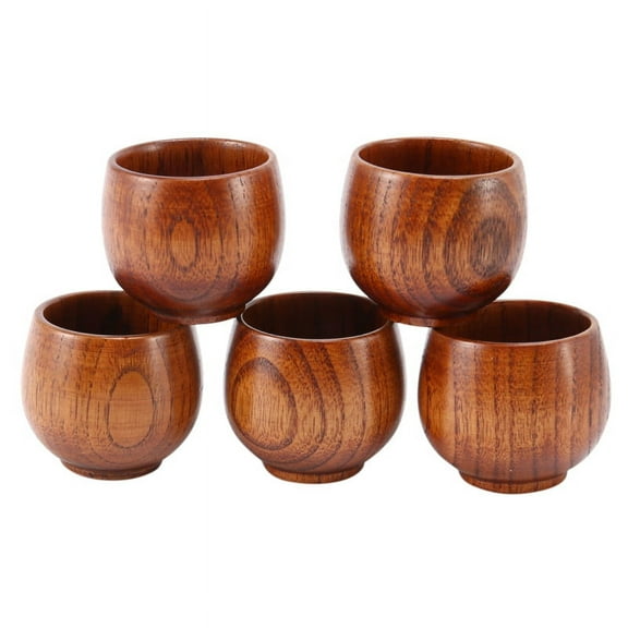 5pcs tea set small wooden cup small cup green wooden cup with natural wood wine cup wooden tea drinking cup