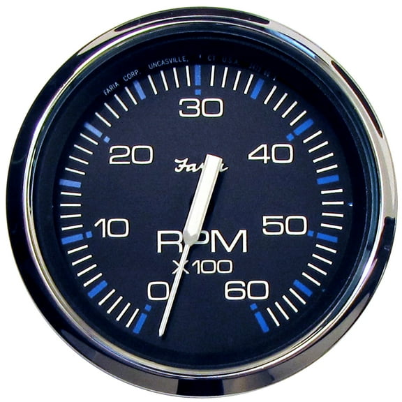 5" Blue, Black, and Stainless Steel Standard Sailboat Deck Tachometer