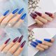 thumbnail image 4 of 200 piezas de uñas postizas acrílicas extra largas de ataúd, uñas postizas artificiales de color sólido, cobertura total, uñas postizas brillantes para mujeres y niñas, salón de manicura, 4 of 5