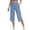 *Blue, variant on Women's High Waist Bermuda Yoga Shorts, Elastic Waist Knee Length Casual Pants with Pockets Black,Women's Plus XXL