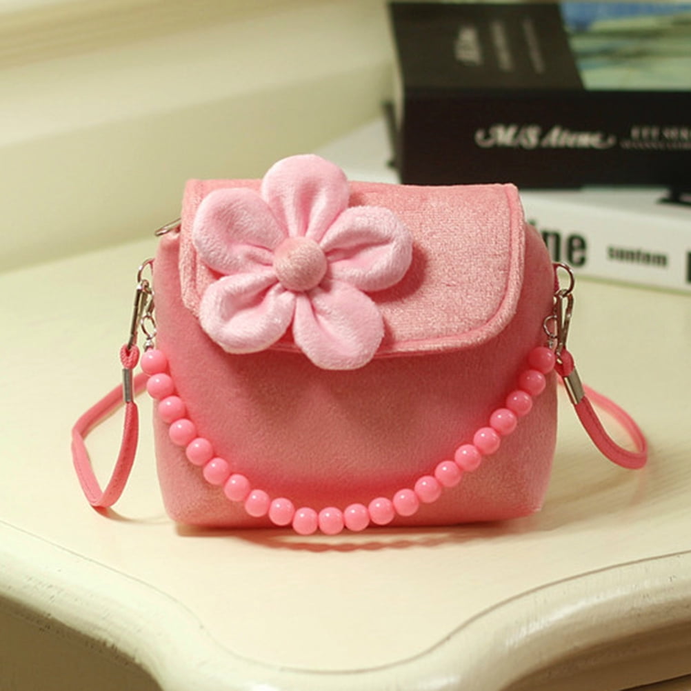 Small Bow with Flower Dangling Purse Pink - Walmart.com