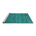 thumbnail image 2 of Ahgly Company Machine Washable Indoor Rectangle Oriental Turquoise Blue Industrial Area Rugs, 3' x 5', 2 of 4