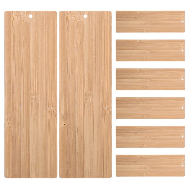 10Pcs Unfinished Bookmarks Bamboo Chips Rectangular Cutouts Rectangular Cutouts Bamboo Crafts