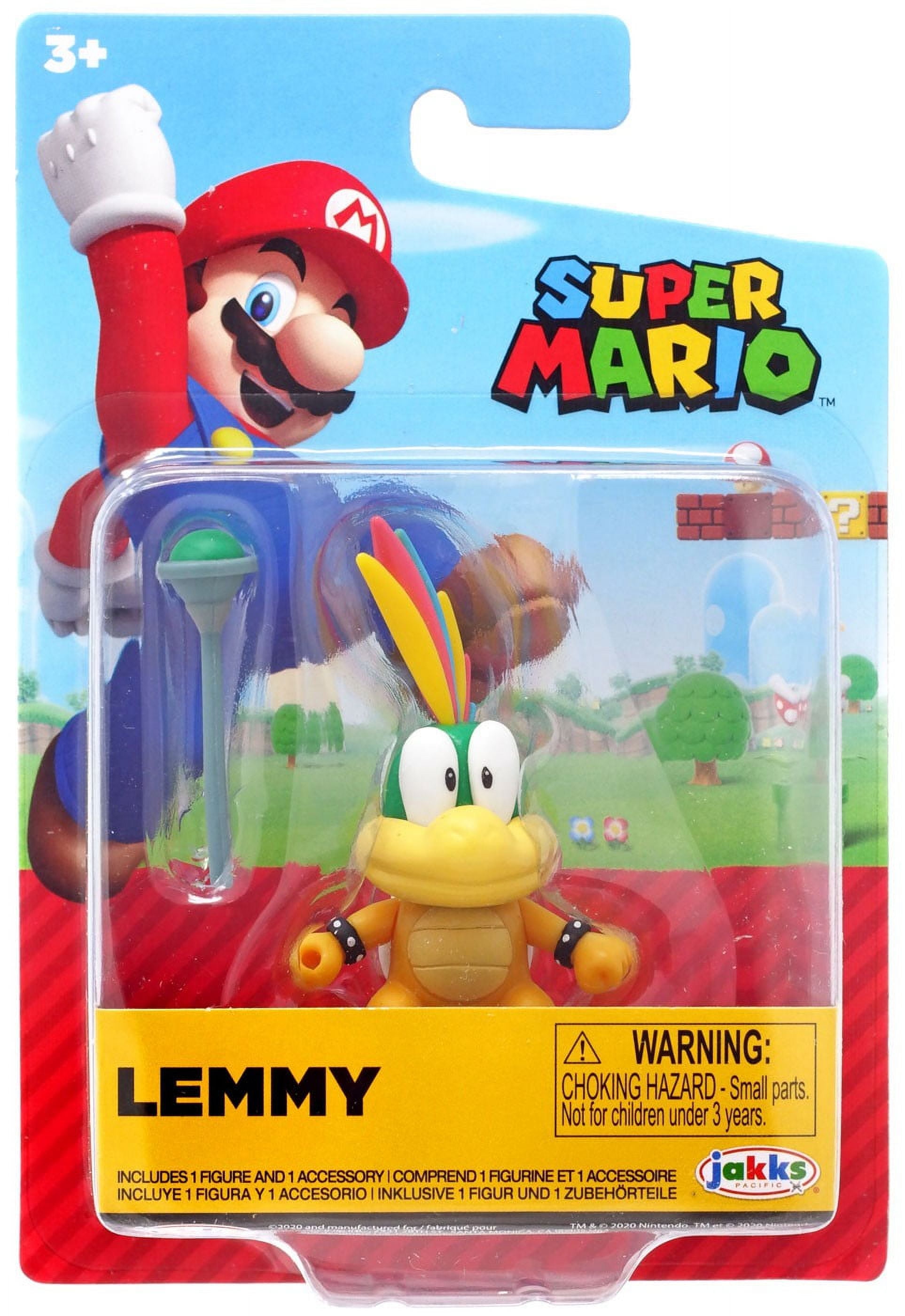 World of Nintendo Super Mario Lemmy Koopa Action Figurine Toy, 2.5