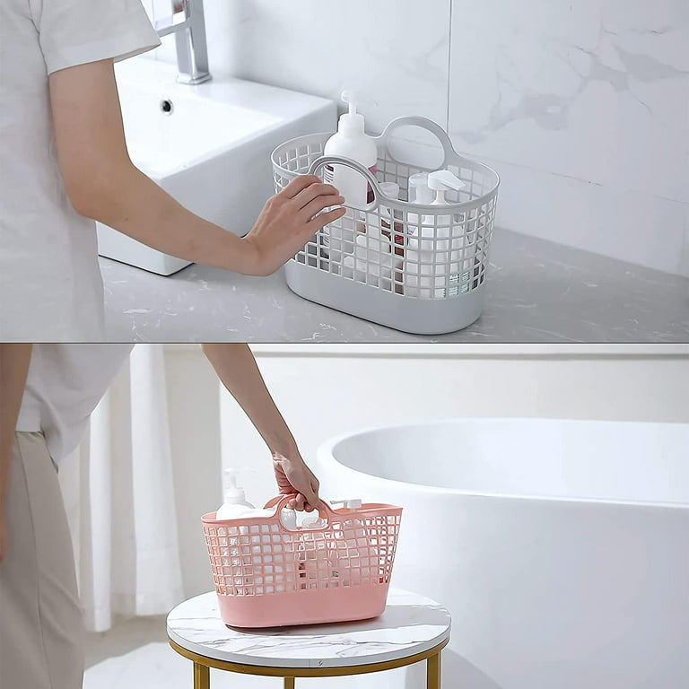 Portable Shower Caddy Basket, Plastic Storage Soft Carry Tote With