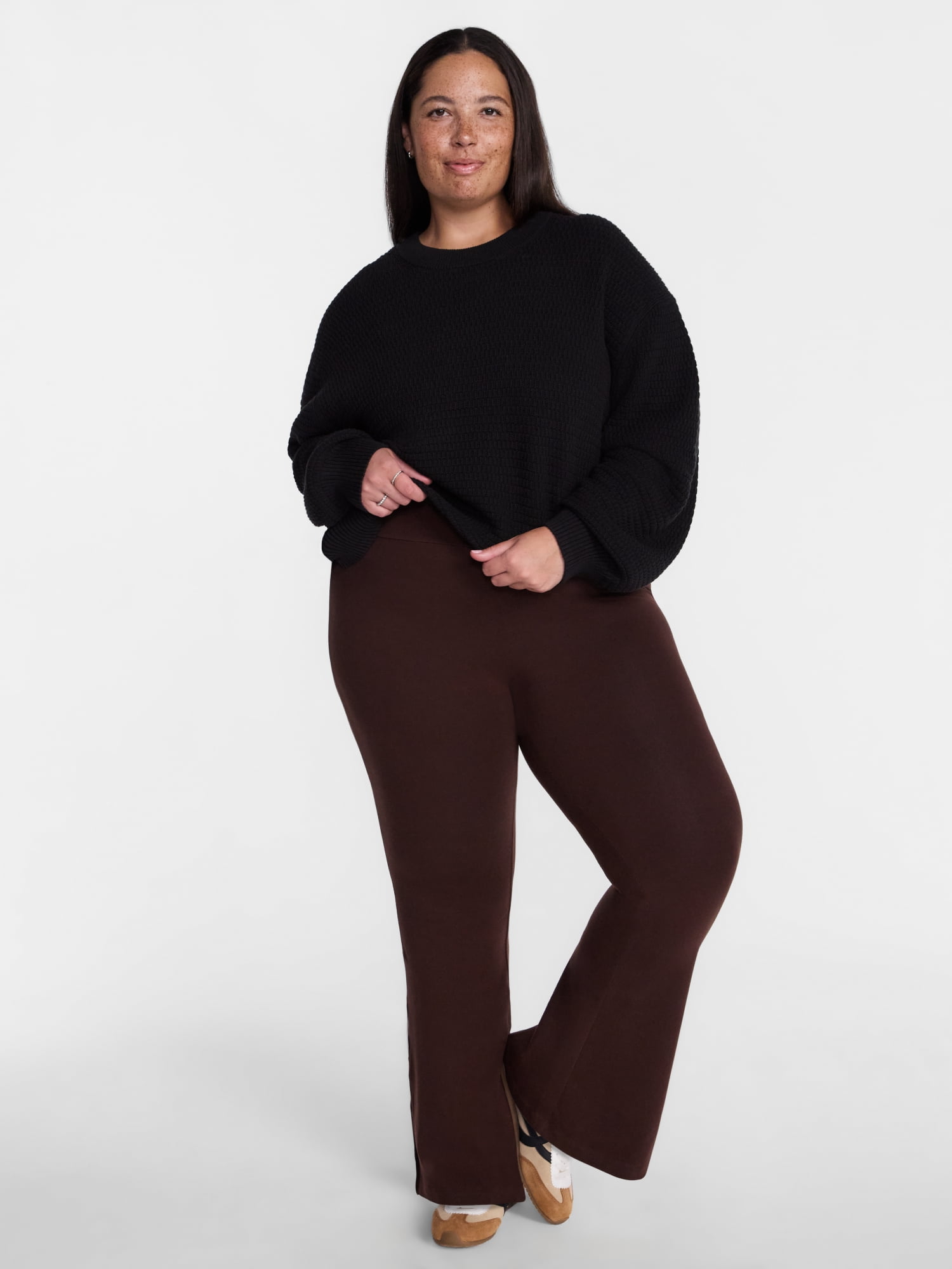 Terra & Sky Women's Plus Long Sleeve Knitted Pullover Sweater, Sizes 0X-5X