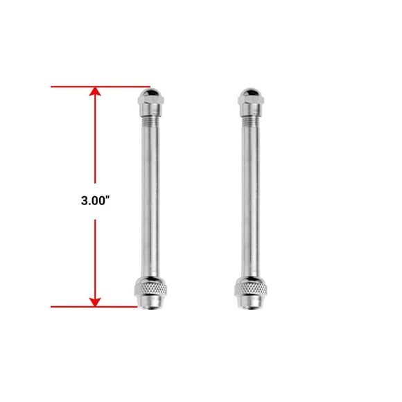 Pacific Dualies Valve Stem Extension 18099 Use With Inner Wheels And Outer Wheels; 3 Inch Straight; Stainless Steel; With Caps; Set Of 2