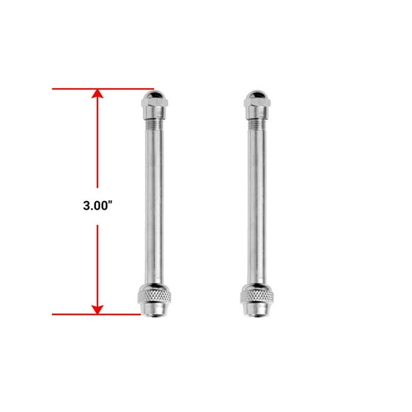 Pacific Dualies Extension de Tige de Soupape 18099 Utilisation avec Roues Intérieures et Roues Extérieures; 3 Pouces Droit; Acier Inoxydable; avec Bouchons; Jeu de 2
