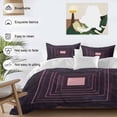 thumbnail image 3 of 3 Piece Purple Geometric Duvet Cover Set Twin Size, Microfiber Comforter/Quilt Cover with Corner Ties and 2 Pillowcases, Framed Abstract Art Modern All Season Soft Bedding with Zipper Closure, 3 of 8