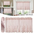 thumbnail image 2 of Zoxiy Pink Lace Valance Curtain,Rustic Floral Vintage Cream Sheer Valance Over Sink,Kitchen Valances Dishwasher Curtain Half Curtains Rod Pocket Privacy Short Valance For Windows,1PC,51.2"x16.1", 2 of 8