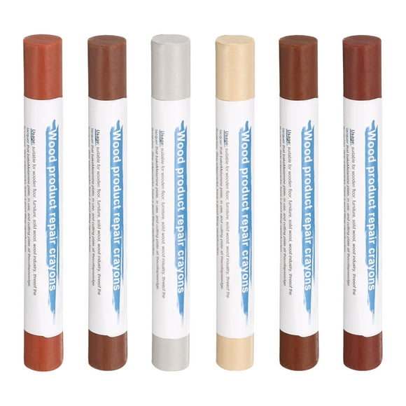 Uxcell Palos de Relleno de Madera 6 Colores Ceras de Reparación de Muebles para Tela Oscura, Roble, Pera Roja, Sándalo Rojo, Palo de Rosa, Sándalo Amarillo