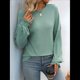 thumbnail image 4 of Camiseta Holgada Informal de Cuello Redondo y Larga Acanalada para Mujer, Ideal para y Otoño Lago Verde XXL, 4 of 8