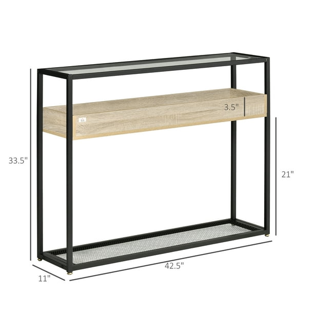 Mainstays tempered glass and metal console online table collection