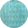 thumbnail image 1 of Ahgly Company Indoor Round Abstract Light Blue Modern Area Rugs, 5' Round, 1 of 4