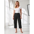 thumbnail image 2 of FAIOROI Relaxed Cargo Capris for Womens Loose Fit Cropped Trousers Workout Streetwear,Black XL, 2 of 7