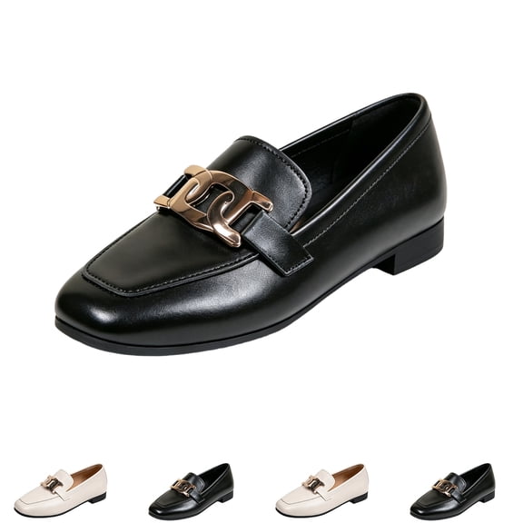 Domzle Women Loafers Comfortable Dressy Shoes Lightweight Fashion Classic Loafers for Women Business Casual Shoes Office Work Flats Black