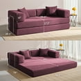 thumbnail image 3 of YINIX 78.6"  Sofa Couch with Two Pillows,  Comfy Modular Convertable Sofa Bed for Living Room, Red, 3 of 9